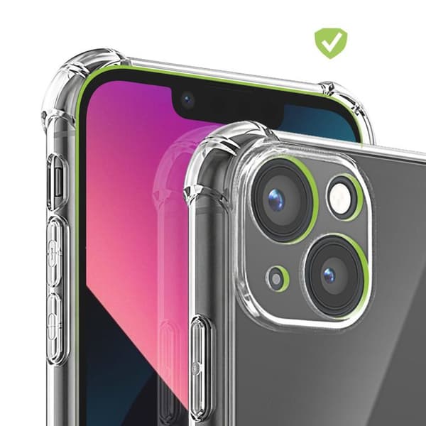 iPhone 13 Cover Stødabsorberende med Forstærkede Hjørner Mayaxess Transparent Vit