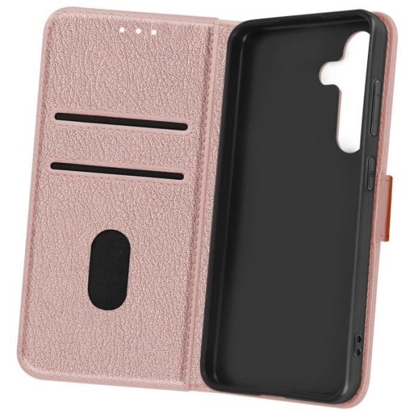 Etui til Samsung Galaxy S24 Plus tegnebog og videostativ Pink Champagne Chesterfield Series Rosa