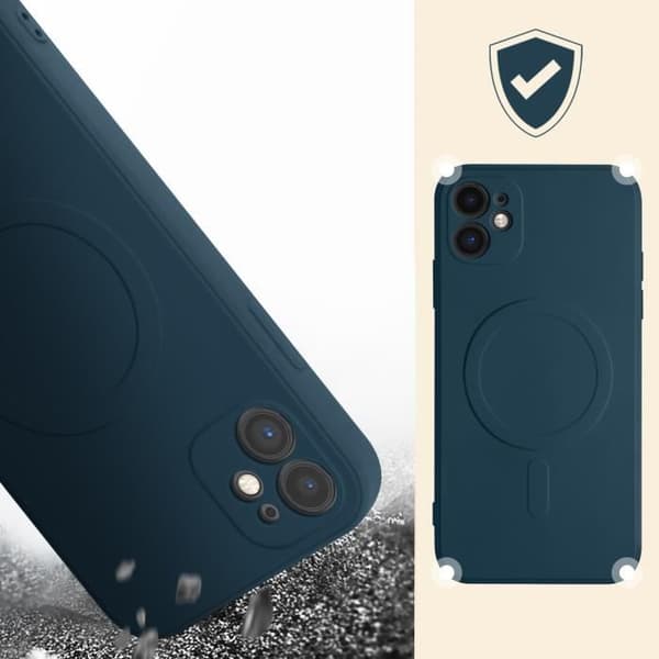 Coque - Mag Cover - iPhone 11 - Silikon - Mörkblå - Antisklidande Midnattsblå