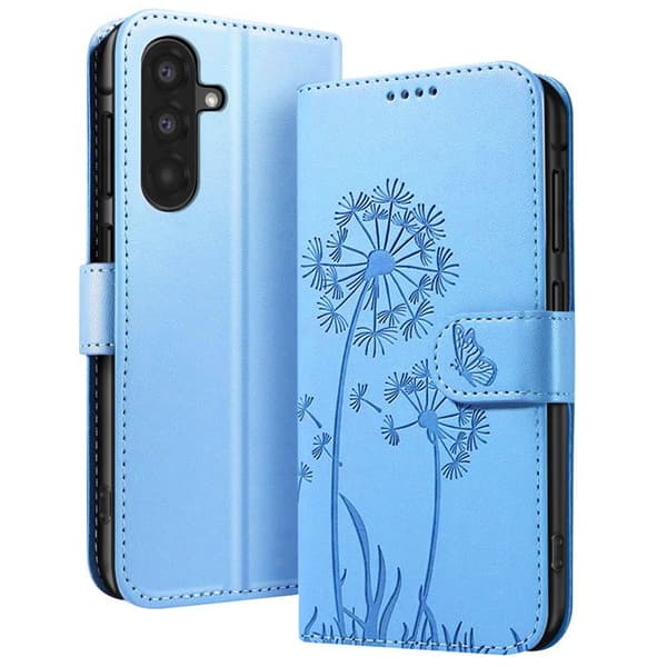 Pungetui til Galaxy A37 Premium Design Blomster Sommerfugl Zanaé Lys Blå Blå