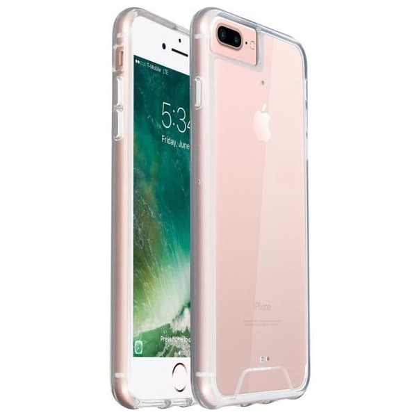 iPhone 6 Plus/6S Plus/7 Plus/8 Plus Kristallfodral i två material - Genomskinlig Transparent