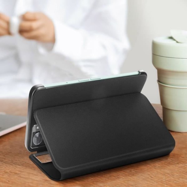 Originalt Oppo A57 og A57s etui Sort Wallet Support Stand Flip Cover Svart