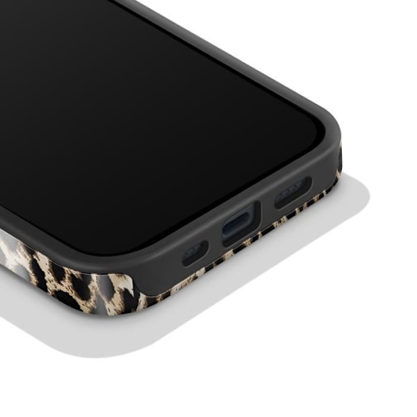 iPhone 13 Iskulaitsi Leopard Elegantti Kohotetut Reunat Burga Musta Svart