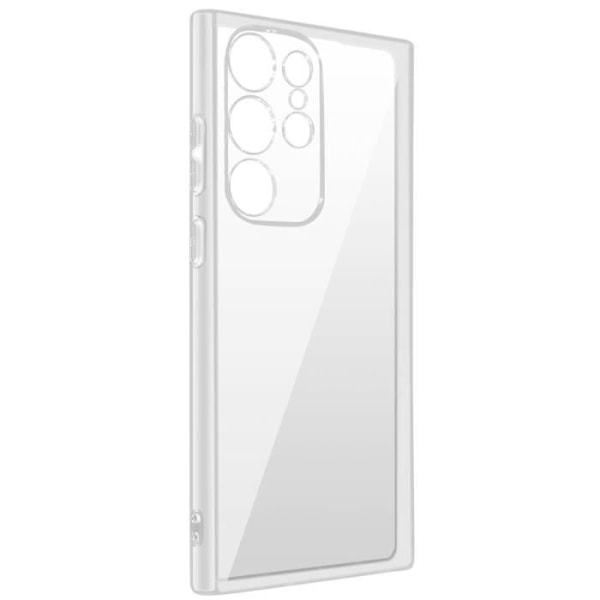 AVIZAR Skyddsfodral till Samsung Galaxy S23 Ultra - Genomskinlig silikon - Kameraskydd Vit