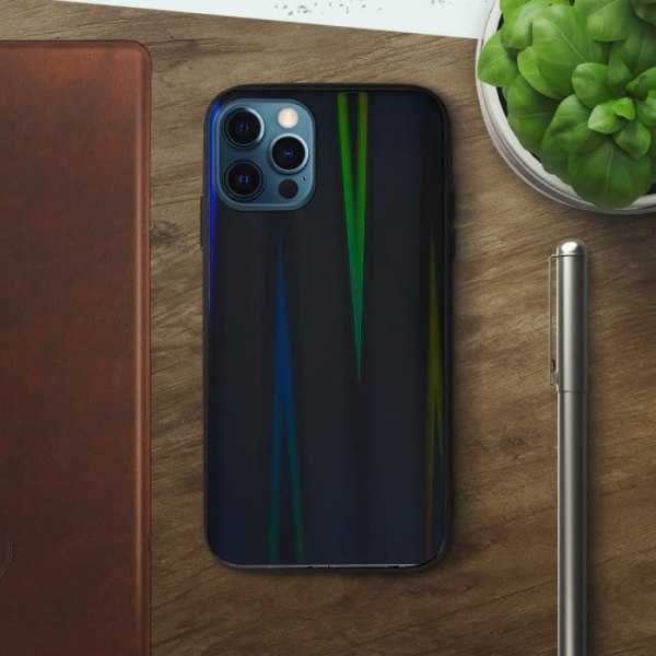 iPhone 12 Pro Max Case - Aurora - Holografisk Regnbue - Fast - Tynd og Let - Blødt Silikone Regnbåge