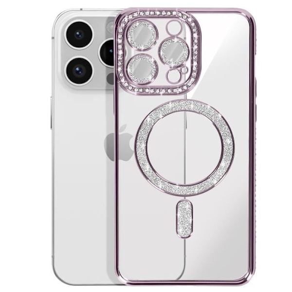 Coque Diamant för iPhone 14 Pro MagSafe Kontur Strass Lila Lila
