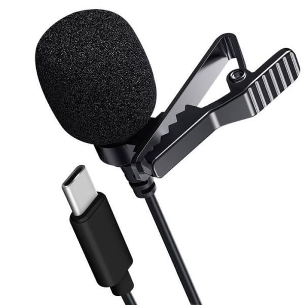 Micro-cravate - LinQ - USB-C - Støjdæmpning - 1.5m - Sort Svart