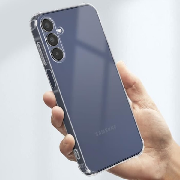 AVIZAR puskurikotelo Samsung Galaxy A15 4G ja 5G -puhelimelle - Läpinäkyvät iskunkestävät kulmat Transparent