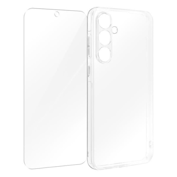 Etui til Samsung Galaxy A55 Hard med 9H hærdet glas 4smarts Transparent Transparent