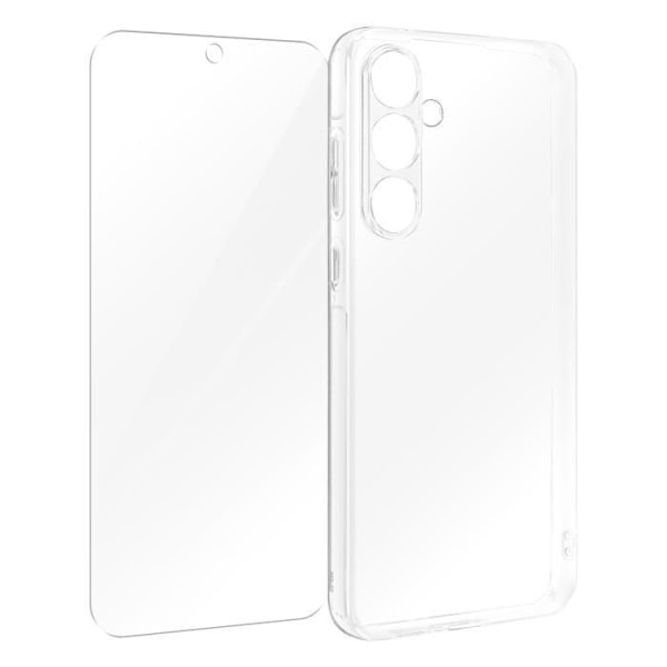 Fodral till Samsung Galaxy A55 Hard med 9H härdat glas 4smarts Transparent Transparent