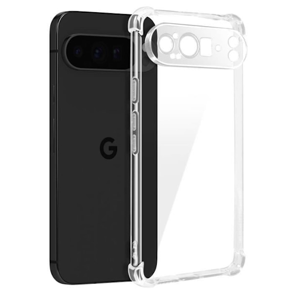Skal för Google Pixel 9 Pro XL Stötsäker Flexibel Förstärkta hörn Transparent Transparent