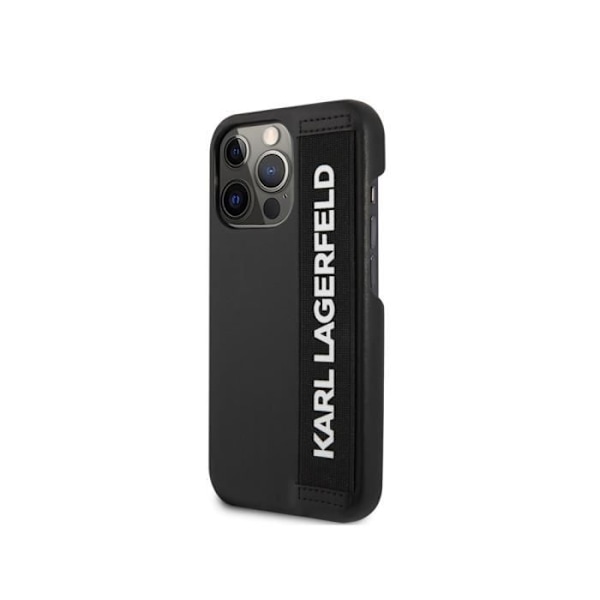 Smartphone etui - KARL LAGERFELD - iPhone 13 Pro - Sort - Blank - Elastisk bagstrop Svart
