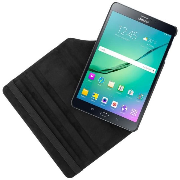 Housse - Samsung - Galaxy Tab S2 8'' - Rotativ 360° - Fuld beskyttelse - Eco-læder med struktureret overflade Svart