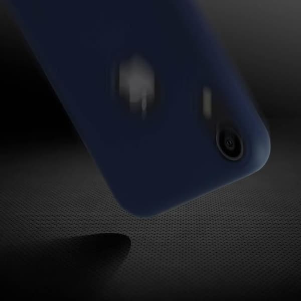 Skyddsskal - AVIZAR - iPhone XR - Halvhård silikon - Soft Touch-yta - Mörkblå Midnattsblå