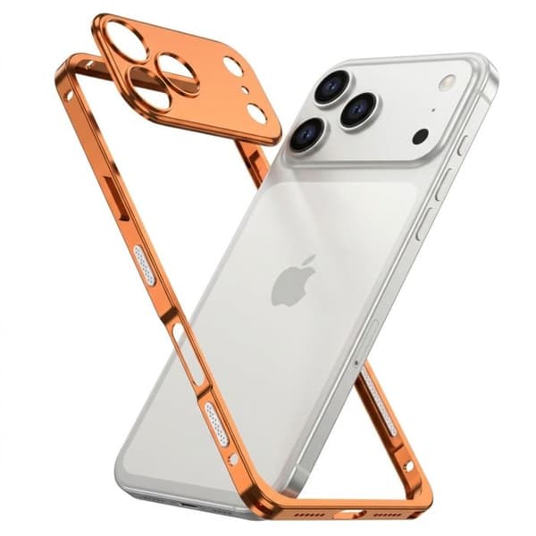Skydd Design för iPhone 18 Pro Stötsäker med Inbyggt Kameraskydd Orange Apelsin