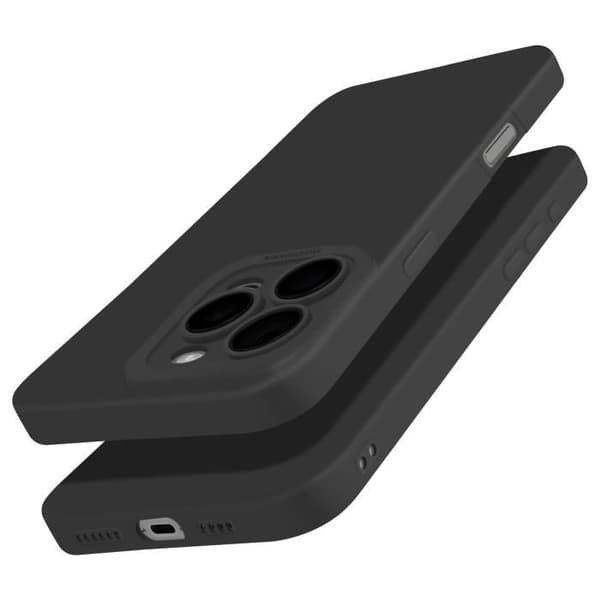 Coque iPhone 16 Pro Max - Glat Silikone - Kamerablokbeskyttelse - Nem Installation - Elegant Svart
