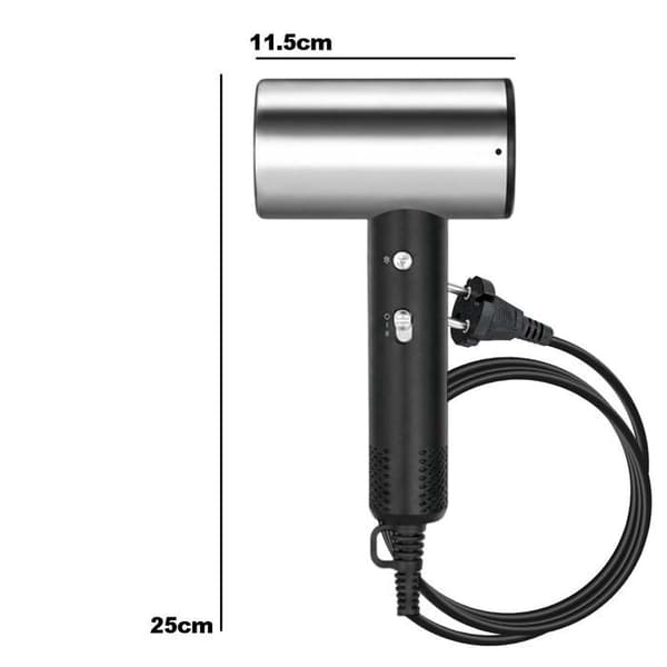 Ergonomisk Hårtørrer 1200W med Multi-Ventilationssystem Sort / Sølv Svart