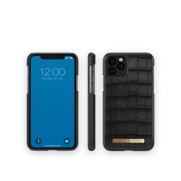 Coque - iDeal Of Sweden - Capri Case - Musta - Krokotiili - Ylellinen Svart