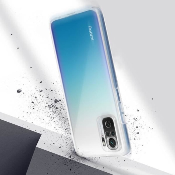 Skyddsskal - AVIZAR - Xiaomi Redmi Note 10/10s - Hård baksida - Mjuk framsida - 360° skydd Klar vit