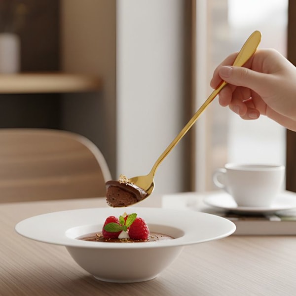Longdrink Ske - CHEFFINGER - Sæt af 6 - Rustfrit Stål i Guld - Elegant Design - Rustresistente Gul