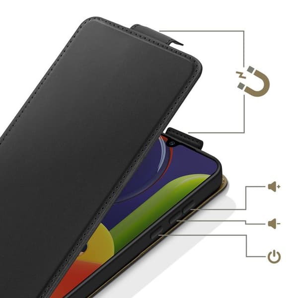 Vertikal Magnetisk Klapetui til Galaxy A30s / A50 med Kortlomme Sort