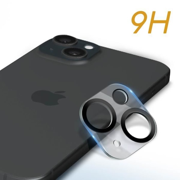 Skyddsfilm - ENKAY - iPhone 15/15 Plus - 9H härdat glas - Stöttålig - Anti-fingeravtryck Svart Transparent