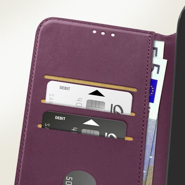 Taske til Motorola Moto G54 - AVIZAR - Binfen farve - Mørk lilla - Hård - Syntetisk - Voksen - Flap Mörklila