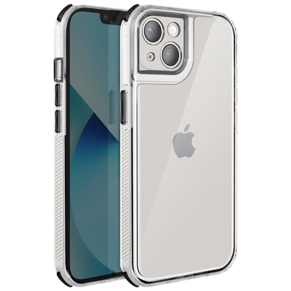 Cover til iPhone 13 - AVIZAR - Forstærket - Antiskrid - Bi-Materiale - Sort Svart