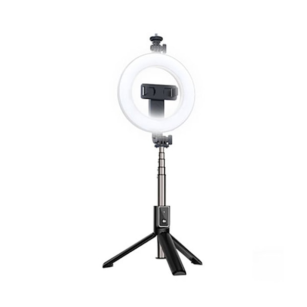 Selfie Lampe Teleskopisk Stativ med Bluetooth 5.2 Let Kompakt XO Sort