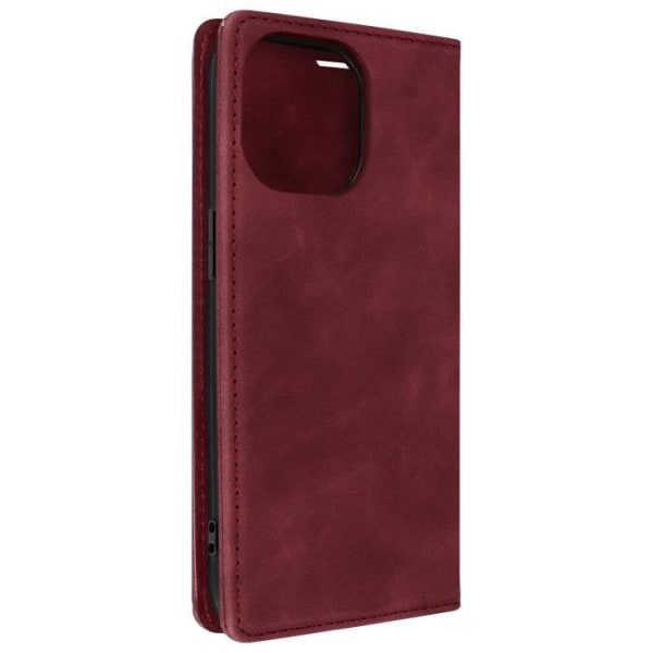 iPhone 13 Pro Max Etui - AVIZAR - Bordeaux Rød - Kunstlæder - Video Stander - Kort Opbevaring Röd