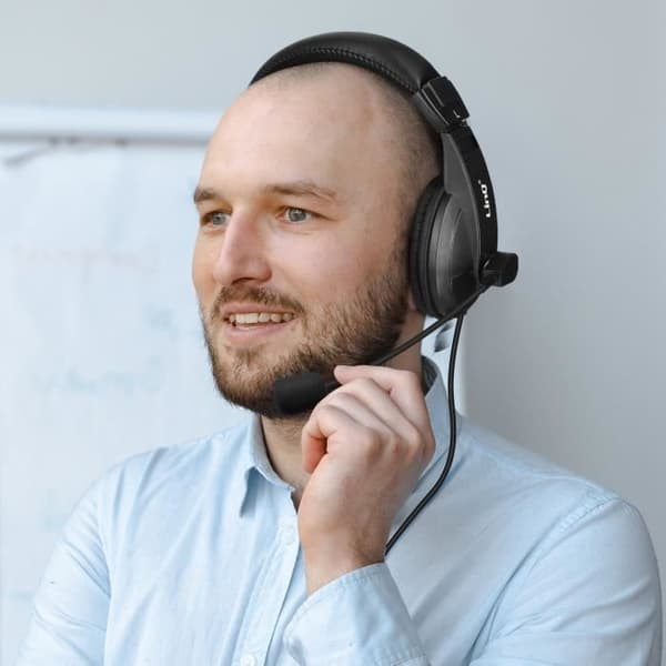 PC-headsetmikrofon - LINQ - USB-anslutning - Flexibel mikrofon - Vadderad design - Svart