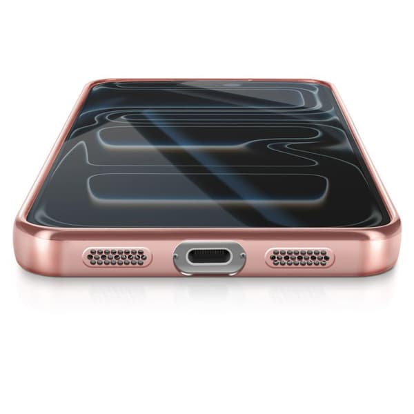 iPhone 17 Pro Max case kompatibel med MagSafe med rosa kromkant Rosa