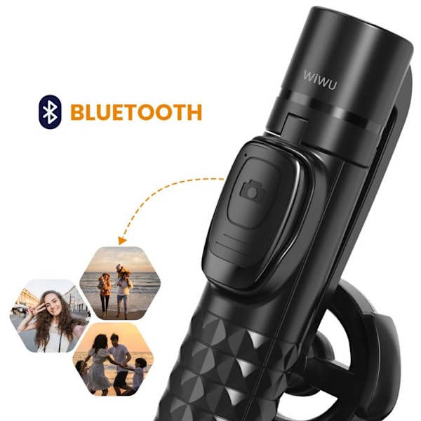 Rotativ självporträtt 360° med Bluetooth-fjärrkontroll wiwu Svart