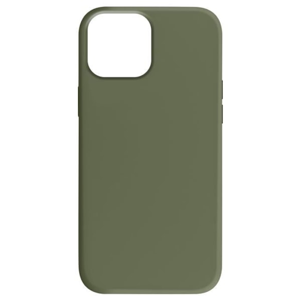 Cover til iPhone 15 Halvstiv mikrofiber Interiør forhøjede kanter Moxie Khaki Grön