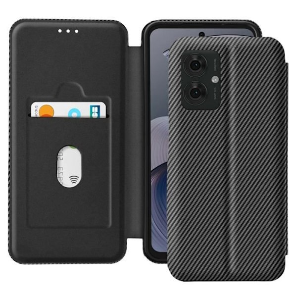 Motorola Moto G55 Hiilikuitukuori Video- ja Anti-RFID-tuki Musta musta