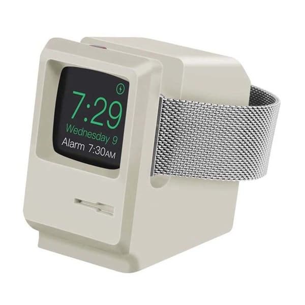 Laddningsbas för Apple Watch Vintage-modell i grå Macintosh-form