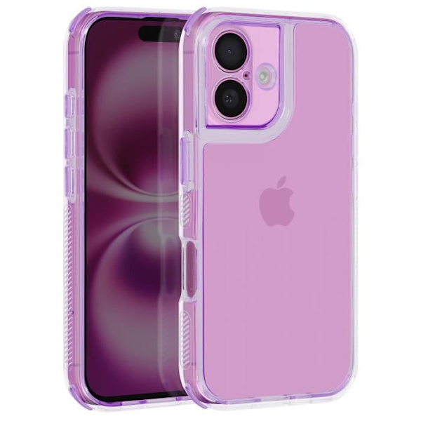 Kotelo iPhone 16:lle - AVIZAR - Vahvistetut puskurin kulmat - Violetti - Vankka - Sileä - Sekalainen Lila