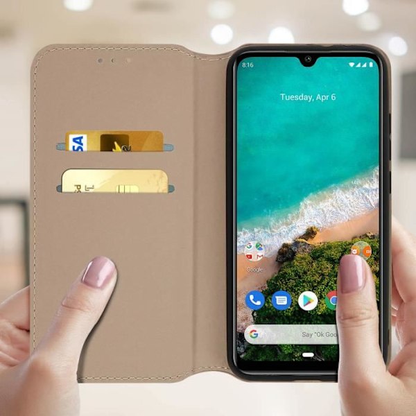 Kansi - AVIZAR - Xiaomi Mi A3 - Eco-nahka - Jalustatoiminto - Magneettinen läppä
