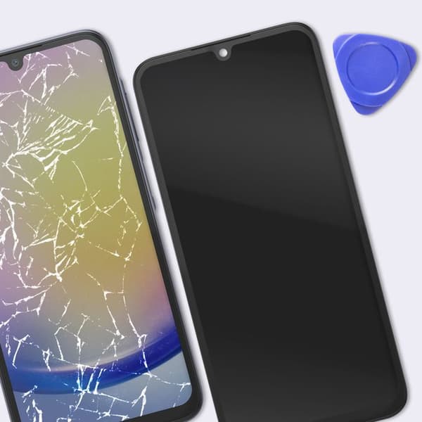 Fuldskærm til Samsung Galaxy A25 5G LCD TFT-panel med sort chassis Svart