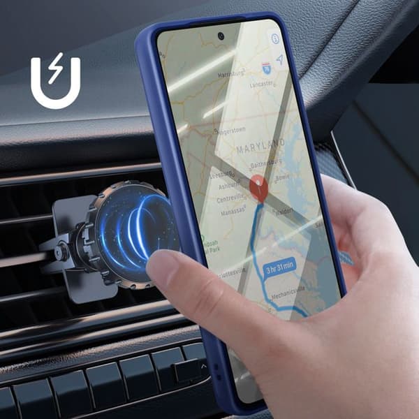 Coque för Motorola Moto G86 / G86 Power med Magnetisk Ring Frostad Blå Blå