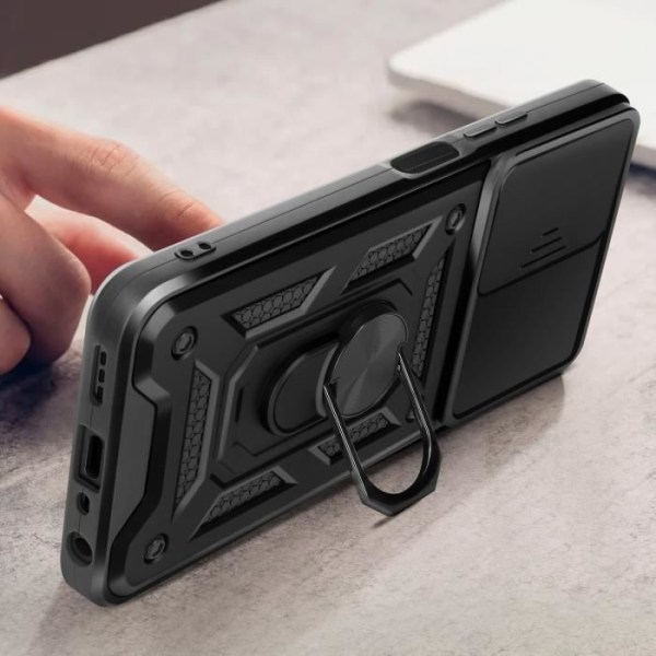 Taske til Oppo A38 - AVIZAR - Ring Collection - Skydekameracover - Holdering - Sort Svart