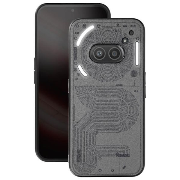 Fodral för Nothing Phone 2a - AVIZAR - Texturerat konstläder - Mjuk kontur - Grå Grå