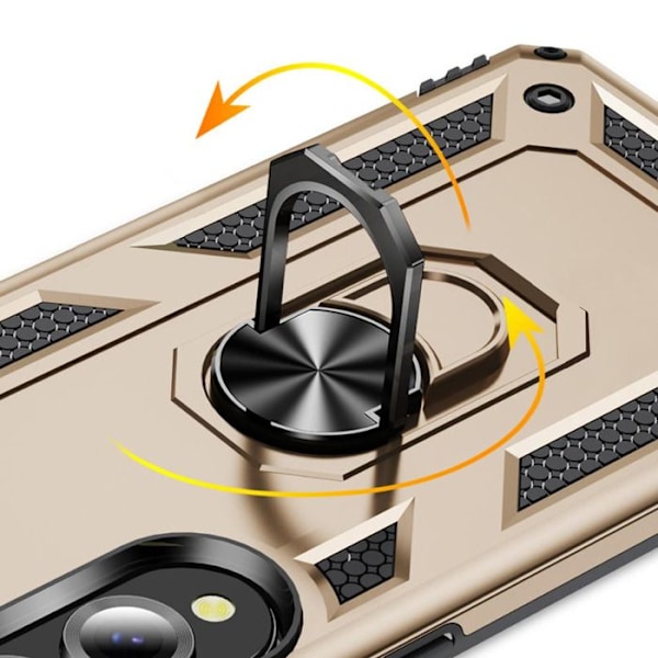 Coque til Samsung Galaxy S25 Edge Hybrid Ring Støtte Magnetisk Guld Gul