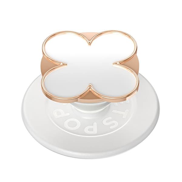 Support Smartphone PopGrip Premium Motif Emalje Kløver Solid Fastgørelse PopSockets Rosaguld Roséguld