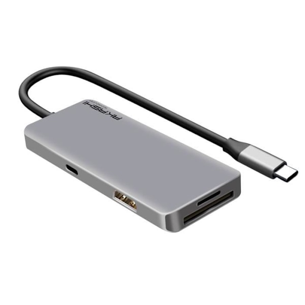 USB-C Hub 3x USB 1x HDMI 1x USB-C 1x 1 Micro-SD / SD Compact - Akashi Harmaa