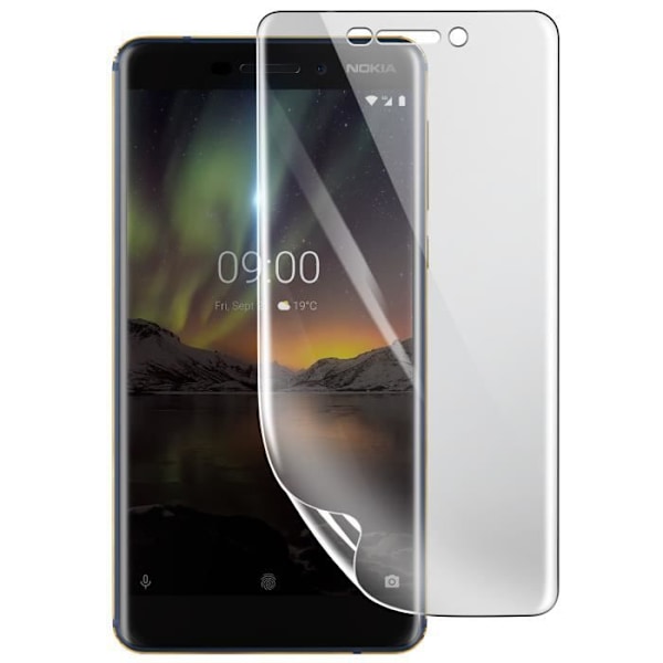 Näytönsuoja - 3MK - Nokia 6.1 - Iskunkestävä Hydrogeeli - Läpinäkyvä - Naarmuuntumaton Transparent