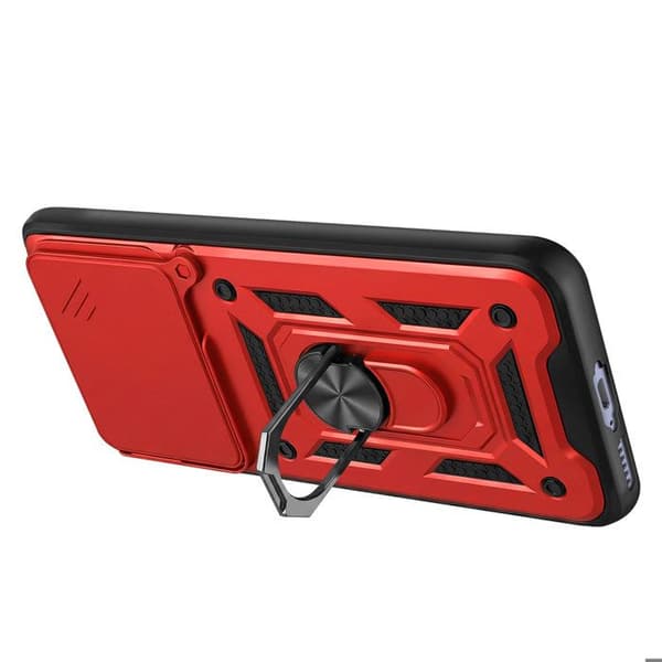 Coque Ring til Redmi Note 15 4G med Skydelåg til Kamera Mayaxess Rød Röd