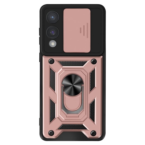 Coque för Samsung S25 Edge ringstöd med kameraskydd Mayaxess Roséguld Rosa