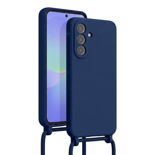 Silicone Cover til Samsung Galaxy A56 med Blå Natteliv Halsrem Blå