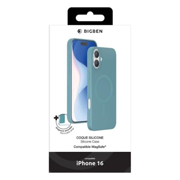 Beskyttelsesskal - BIGBEN - iPhone 16 - Fleksibel - Stødabsorberende - Mikrofiberforing Grön